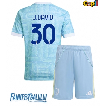 Juventus Jonathan David #30 Echipament de Fotbal Replică 2025-26 Copii Deplasare (+ Șorturi)